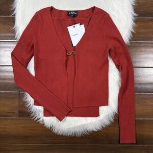 En‎ Saison Women's Size Medium Brick Colby Knit Cardigan Sweater Tank Top Combo